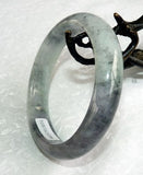 Smoky Green with Soft Lavender Hues Burmese Jadeite Grade A Jade Bangle Bracelet 59.5mm+Certificate (3074)