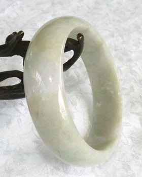 SALE  "Keep Calm and Carry On" Jadeite Jade Grade A Bangle Bracelet 55mm+ Certificate  (646)