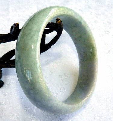 Sale-Classic Green Burmese Jadeite Bangle Bracelet 55 mm Grade A + Certificate (690)