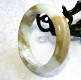 Sale-"Heavenly Honey" and White Burmese Jadeite Bangle Bracelet Grade A 51 mm + Certificate (700)