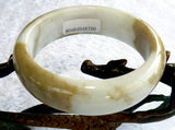Sale-"Heavenly Honey" and White Burmese Jadeite Bangle Bracelet Grade A 51 mm + Certificate (700)