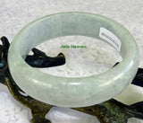 Sale-Soft Yin Green Jadeite Jade Bangle Bracelet 57mm + Certificate (705)