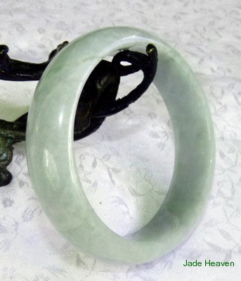 Sale-Soft Yin Green Jadeite Jade Bangle Bracelet 57mm + Certificate (705)