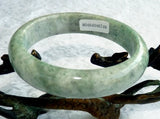 Sale-"Peppery" Deep Green Veins Burmese Jadeite Grade A Bangle 59mm + Certificate (749)
