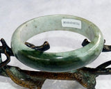 Big "Kiss of Green" Burmese Jadeite Jade Bangle Bracelet 59mm+Certificate (754)