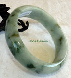 Sale-"Dragon Tracks'' Deep Green Veins Jadeite Bangle 57mm + Certificate (756)