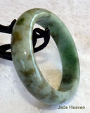 SALE "Mossy"  Green Veins Jadeite Jade  Bangle A Grade 58mm + Certificate (775)