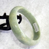 "Soothe Your Soul" Soft Green Grade A Burmese Jadeite Bangle Bracelet 59mm with Certificate (784)