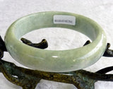 "Soothe Your Soul" Soft Green Grade A Burmese Jadeite Bangle Bracelet 59mm with Certificate (784)