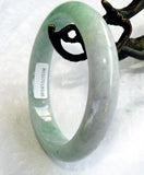 Elegant Green and Lavender Burmese Jadeite Grade A Bangle Bracelet 56.5mm + Certificate (8546)