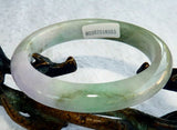 Lovely Lavender and Green Veins Burmese Jadeite Grade A Bangle Bracelet + Certificate 54.5mm (8553)