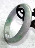 Apple Green Veins, Soft Smoky Lavender Hues Burmese Jadeite Bangle Bracelet 56mm+Certificate (8555)