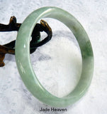 Sale-"Good Green" Burmese Jadeite "Old Mine" Bangle Bracelet 64.5 mm (JHBB3307)