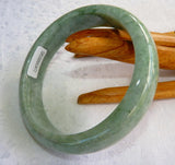 Sale  "Yin Yang" Dark and Light Green Burmese Jadeite Bangle Bracelet 66.7 mm + Certificate (G3472)