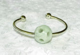 Sale-Hollow Jadeite Jade Bead Charm on Pandora Style Bracelet