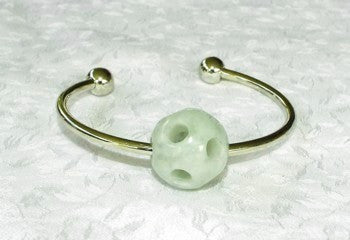 Sale-Hollow Jadeite Jade Bead Charm on Pandora Style Bracelet