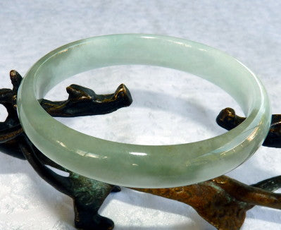 Sale-"Vintage "Old Mine" Jadeite A Grade Bangle Bracelet 64mm (JHBB251)