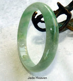 "Fei Cui" Green Translucent  Glowing Vintage Burmese Jadeite Jade Grade A Bangle Bracelet 58.5mm (JHBB265)