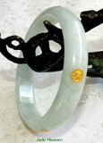 Vintage Jadeite Jade Bangle Bracelet with 24K Gold Dragon and Phoenix A Grade 56.5mm (JHBB270)