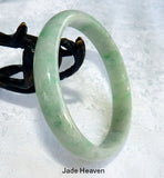 Sale-Precious Imperial Green Veins Old Mine Lao Pit Burmese Jadeite Bangle Bracelet 60mm (JBB295)