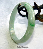 Sale-Precious Imperial Green Veins Old Mine Lao Pit Burmese Jadeite Bangle Bracelet 60mm (JBB295)