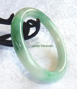 Qing Dynasty Old Mine Lao Pit Classic Round Imperial Green Grade A Jadeite Bangle Bracelet 59mm (JHBB301)