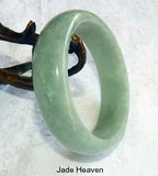 Sale-"Mei" Beautiful Cuff of Green Jade Bangle Bracelet Grade A Old Mine Lao Pit 54.5mm (JHBB3126)