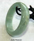 Sale-"Mei" Beautiful Cuff of Green Jade Bangle Bracelet Grade A Old Mine Lao Pit 54.5mm (JHBB3126)