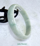 Precious Tiny Imperial Green Vein on Soft Green Burmese Jadeite Jade Bangle Bracelet 62.7mm (JHBB3135)