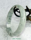 Sale-Moss in Snow "Glowing" Old Mine Burmese Jadeite Bangle Bracelet 57mm (JHBB3152)