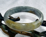 Sale-"Mysterious" Burmese Jadeite "Old Mine" Bangle Bracelet 56 mm (JHBB3283)