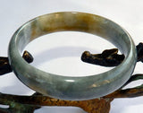 Sale-"Mysterious" Burmese Jadeite "Old Mine" Bangle Bracelet 56 mm (JHBB3283)