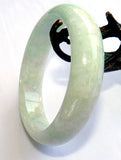 Sale-"Soothing and Calming" Burmese Jadeite Old Mine Bangle Bracelet 57.5mm (JHBB-3292)