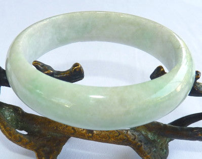 "Soothing and Calming" Burmese Jadeite Old Mine Bangle Bracelet 57.5mm (JHBB-3292)