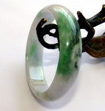 Sale-"Bliss on Your Wrist" Lavender Hues, Good Green Vein Burmese Jadeite Bangle Bracelet 53.5mm (JHBB3295)