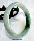 Sale-"Power and Compassion" Burmese Jadeite "Old Mine" Bangle Bracelet 58 mm (JHBB3305)