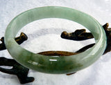 Sale-"Good Green" Burmese Jadeite "Old Mine" Bangle Bracelet 64.5 mm (JHBB3307)