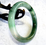 Sale-Estate Vintage Classic Round Burmese Jadeite Grade A Bangle Bracelet 55.8 mm (JHBB3309)