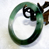 Sale-Estate Vintage Classic Round Burmese Jadeite Grade A Bangle Bracelet 55.8 mm (JHBB3309)