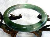 Sale-Estate Vintage Classic Round Burmese Jadeite Grade A Bangle Bracelet 55.8 mm (JHBB3309)