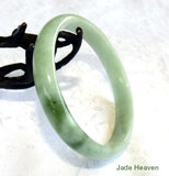 Sale-Elegant Green Veins Old Mine Lao Pit Grade A Jadeite Jade Bangle Bracelet 64.5mm (JHBB550)