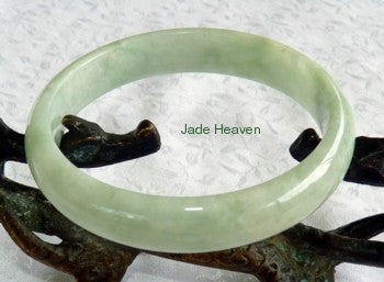 "Body Mind and Spirit" Balancing Old Mine Lao Pit Jadeite Jade Bangle Bracelet 54mm (JHBB559)