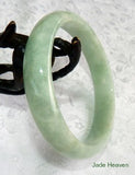 "Body Mind and Spirit" Balancing Old Mine Lao Pit Jadeite Jade Bangle Bracelet 54mm (JHBB559)