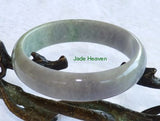Sale-Lavender and Green Old Mine Lao Pit Grade A Jadeite Jade Bangle Bracelet 59mm (JHBB569)