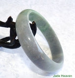 Sale-Lavender and Green Old Mine Lao Pit Grade A Jadeite Jade Bangle Bracelet 59mm (JHBB569)