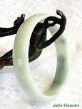 Sale-"Keep Calm and Carry On" Small Old Mine Lao Pit Jadeite Jade Bangle 52mm (JHBB574)