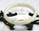 Sale-Rare Imperial Green Vein Old Mine Lao Pit Jadeite Jade Bangle Bracelet 64.5mm (JHBB572)