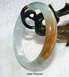 "Hong" Honey Precious Old Mine Lao Pit Genuine Jadeite Bangle Bracelet 53.5mm (JHBB577)