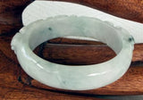 Sale-Rare Small Oval Carved Jadeite Jade Bangle Bracelet Fits Like 50mm (JHBB606)