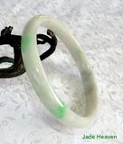 Imperial Green Veins Burmese Jadeite Jade Bangle Bracelet 65.5mm (JHBB607)